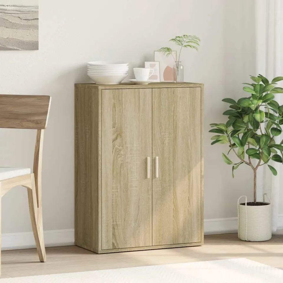 vidaXL Dressoir 60x31x84 cm bewerkt hout sonoma eikenkleurig, foto 3
