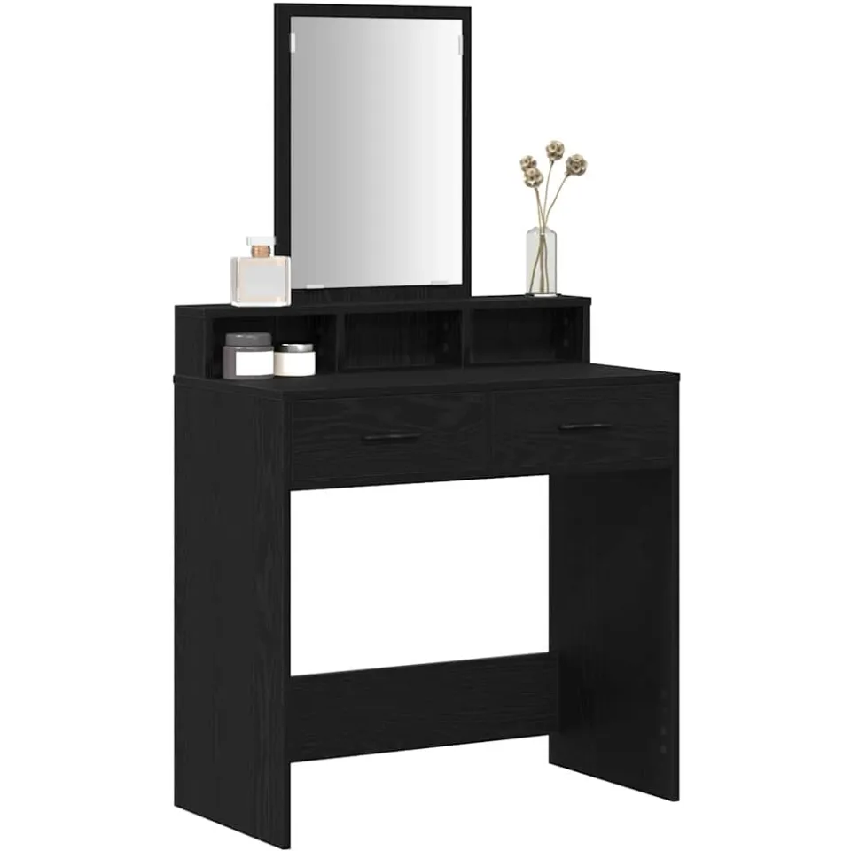 vidaXL Plafondtafel Zwart Eiken 79 x 41 x 140 cm Bewerkt hout