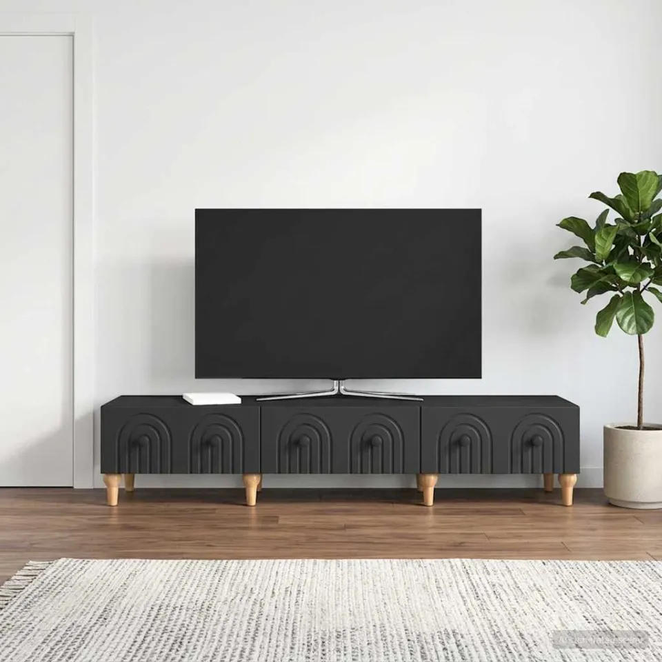 vidaXL TV-kast met lade Zwart 147 x 34,5 x 30 cm Bewerkt hout, foto 4