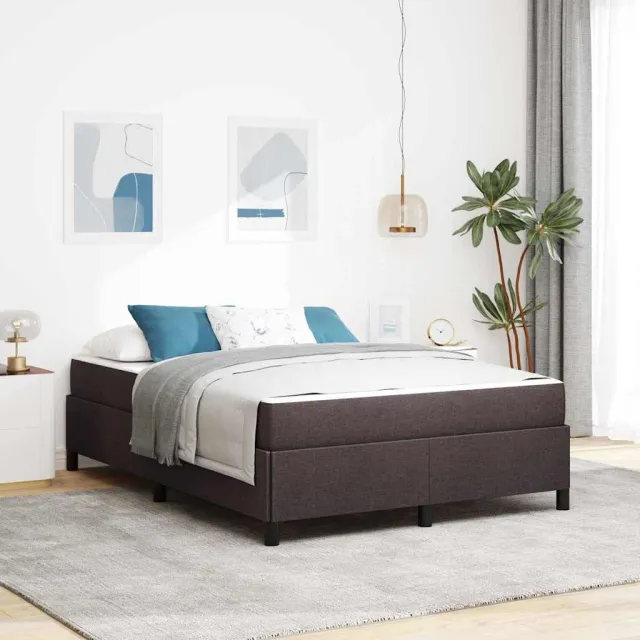 vidaXL Boxspringbed Donkerbruin 160 x 200 cm Stof