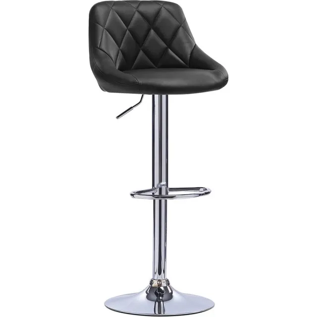 Dripio Designer Barkruk Kaloyan - Met rugleuning - Stevig - Ergonomische barstoel - Zithoogte 60 - 82cm - Zwart - Set van 1 - Keuken en bar - In hoogte verstelbaar