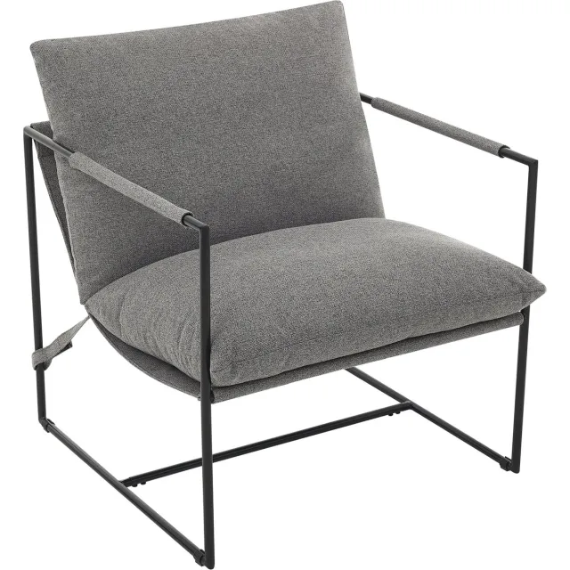 Triumpunpre Accent Fauteuil Met Metalen Frame - Hoge‑Veerkrachtig Schuim - Afneembare Wasbare Hoes - Stoffen Leesfauteuil Voor Woonkamer Slaapkamer En Kantoor - Linnen | Lichtgrijs
