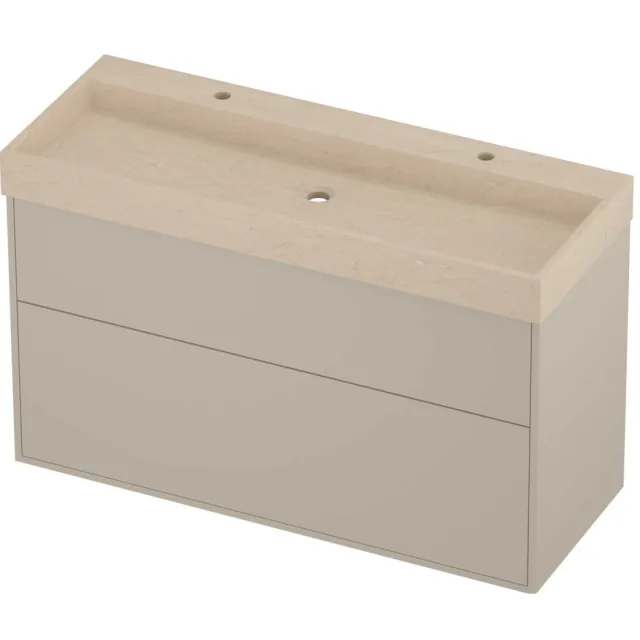 Proline Evoli Badmeubelset Hardsteen Loft 120x46x75 cm Sand Stone Soft Linen Beige