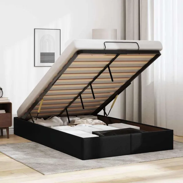 vidaXL Bedframe zonder matras 120x190 cm kunstleer zwart
