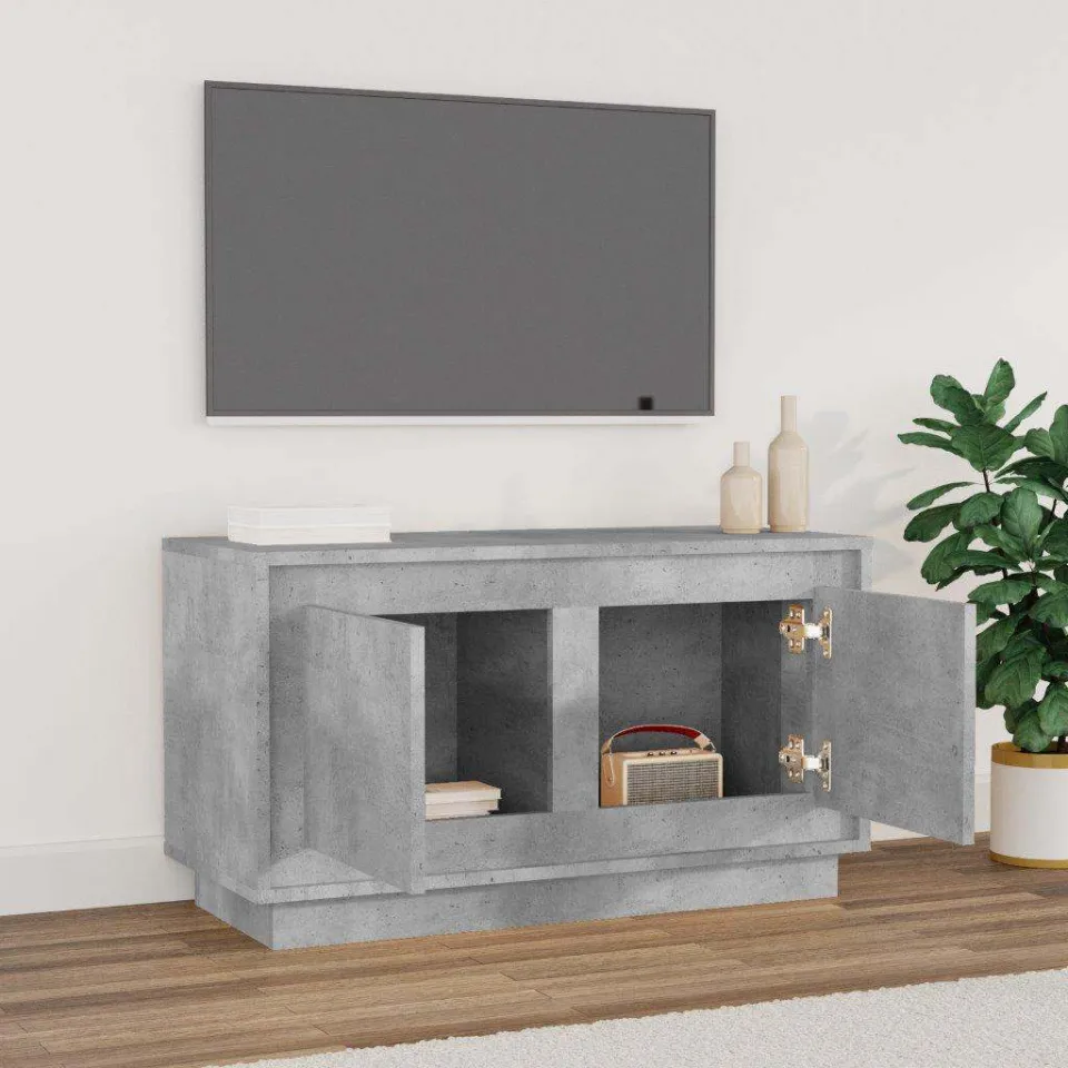 vidaXL Tv-meubel 80x35x45 cm bewerkt hout betongrijs grijs, foto 3