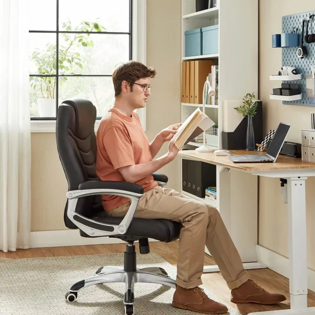 Podec Ergonomische Bureaustoel voor Volwassenen Directiestoel Office Chair Zwart
