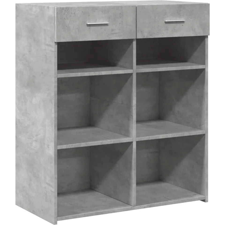 vidaXL Dressoir 80x42,5x93 cm bewerkt hout betongrijs grijs, foto 3