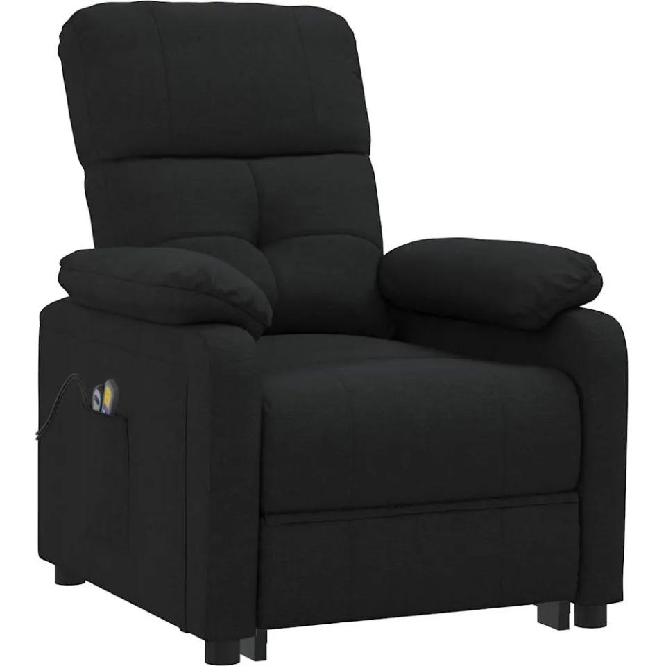 vidaXL Massagestoel elektrisch stof zwart, foto 3