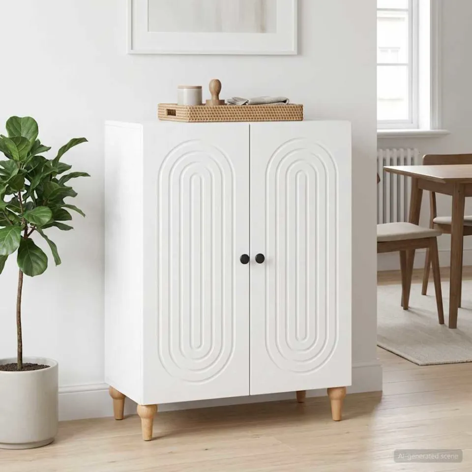 vidaXL Dressoir Wit 66 x 34,5 x 90 cm Bewerkt hout, foto 3