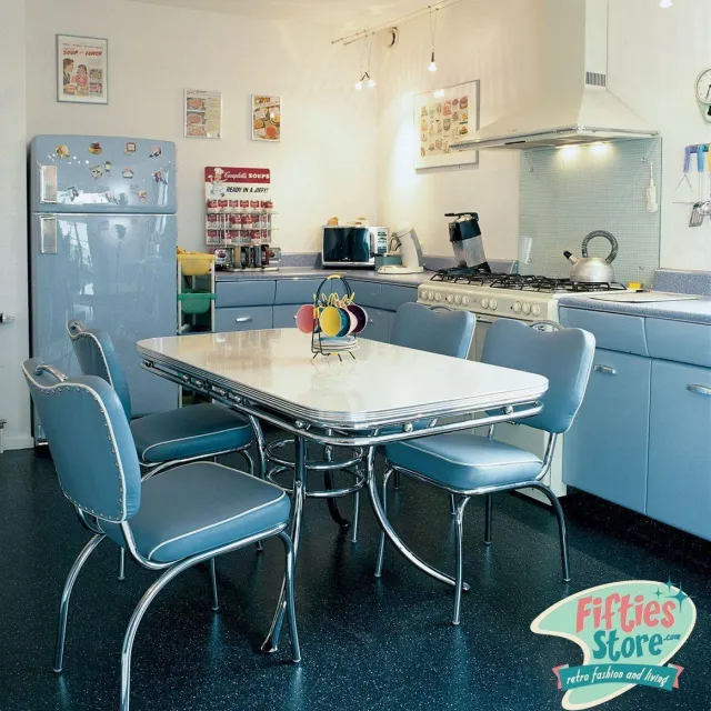 Bel Air Retro Fifties Furniture Bel-Air Retro Dinner Set Blauw