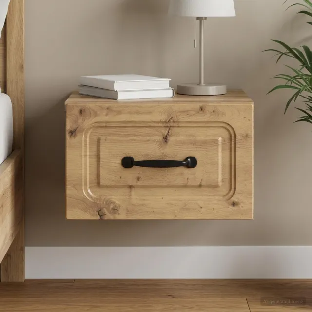 vidaXL Wandbeugel Bedkast Artisanaal eiken 34,5 x 33 x 20 cm Bruin