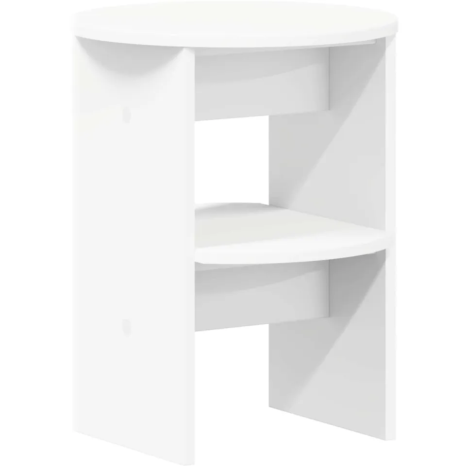 vidaXL Bijzetkast Wit Ø40 x 50 cm Geconstrueerd hout, foto 3
