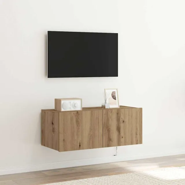 vidaXL TV Wandkast 80 x 35 x 31 cm Artisan Eiken Bewerkt hout, foto 2