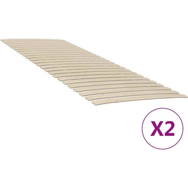 vidaXL Lattenbodem met 48 latten 2 stuks 80x200 cm Bruin