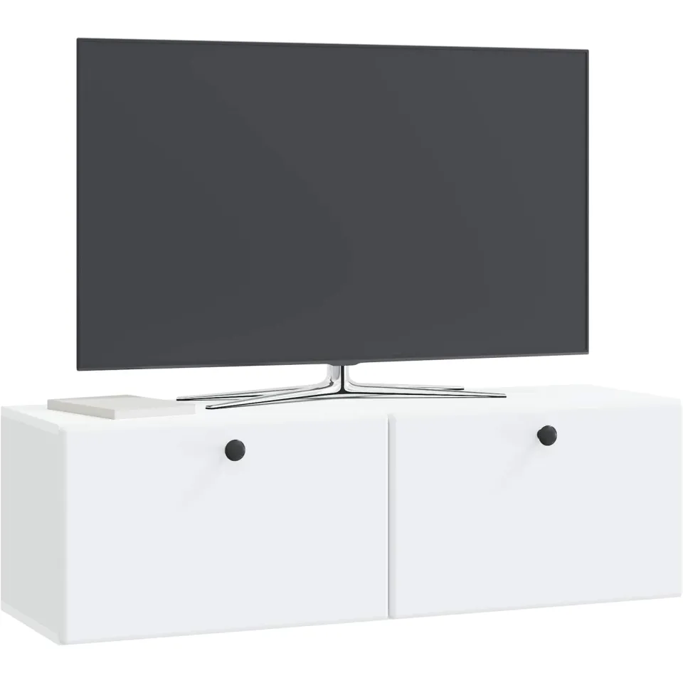 vidaXL Wandbeugel TV-kast 98 x 31 x 30 cm Wit Bewerkt hout