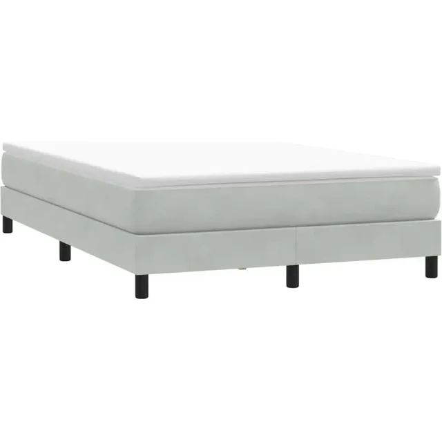 vidaXL Boxspring zonder matras fluweel lichtgrijs 160x210 cm