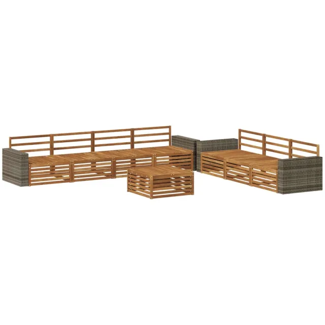 vidaXL Buiten - bank - set - 8 - st - 7-zits - Naturel - Massief - Acacia - Hout