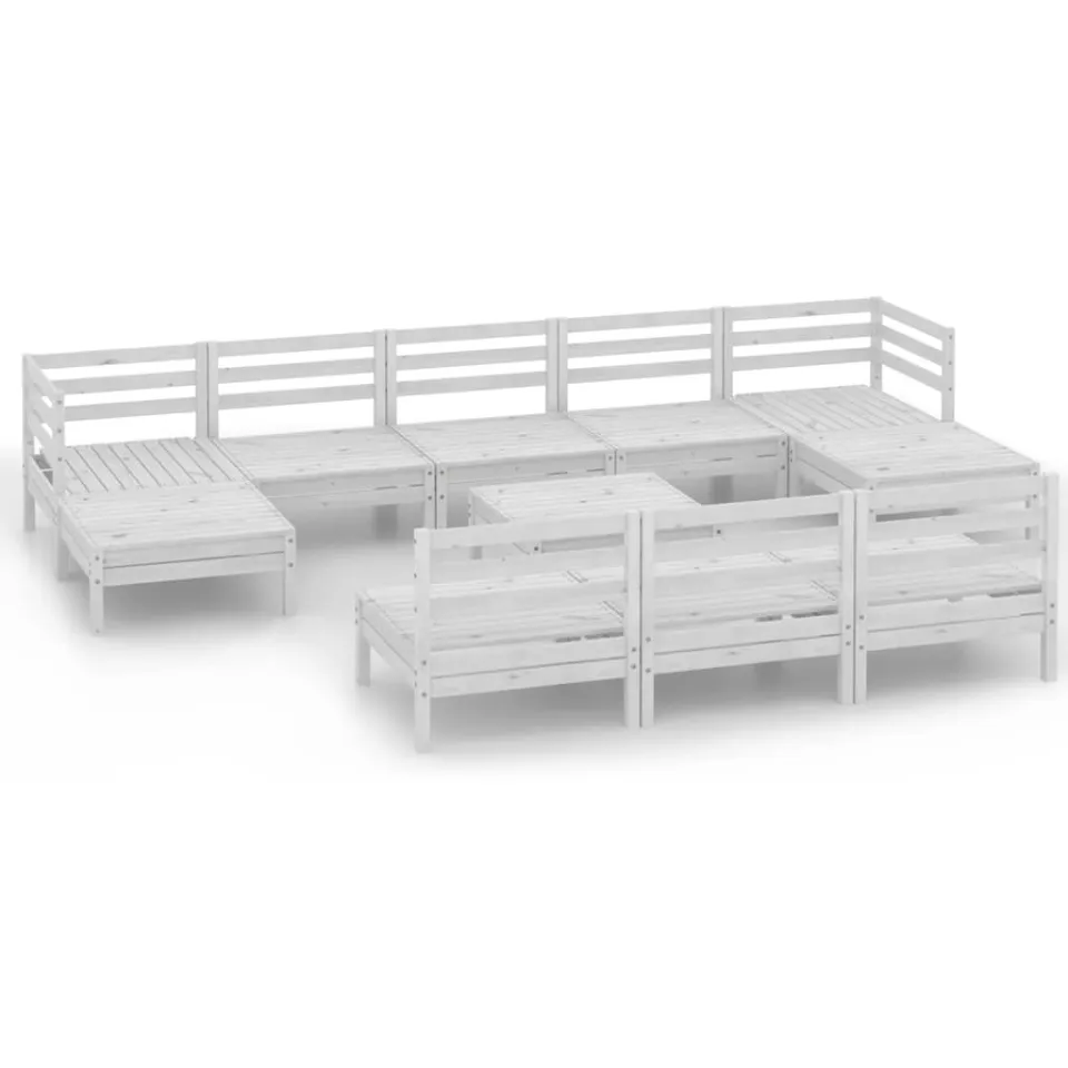 vidaXL 11-delige Loungeset massief grenenhout wit, foto 3