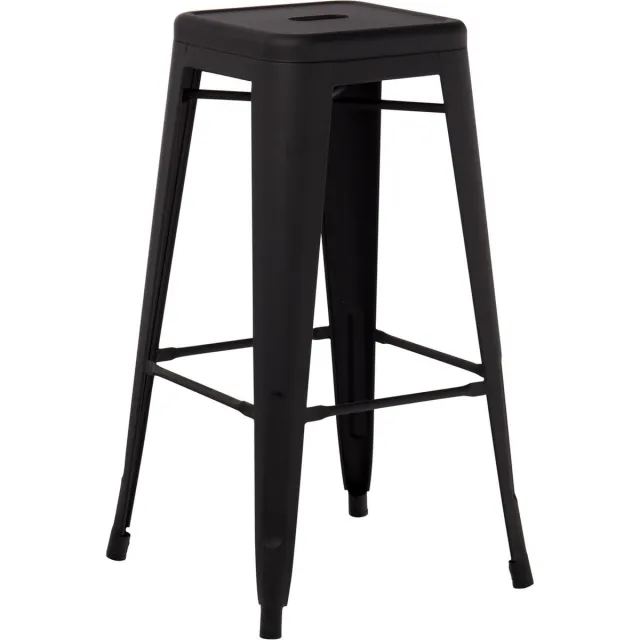 Legend Metalen barkruk mat zwart - 77 cm