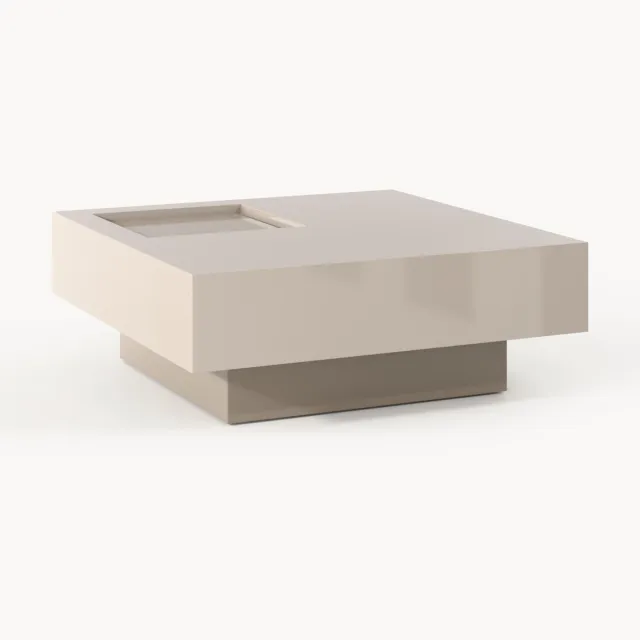 Westwing Collection Salontafel Alessa met opbergruimte, B 90 cm Beige, Taupe