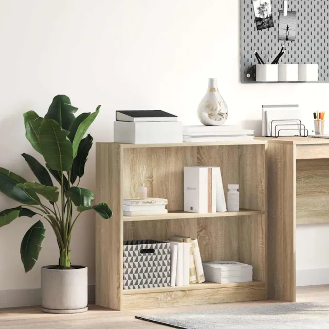 vidaXL Boekenkast 80x24x75 cm bewerkt hout sonoma eikenkleurig, foto 2