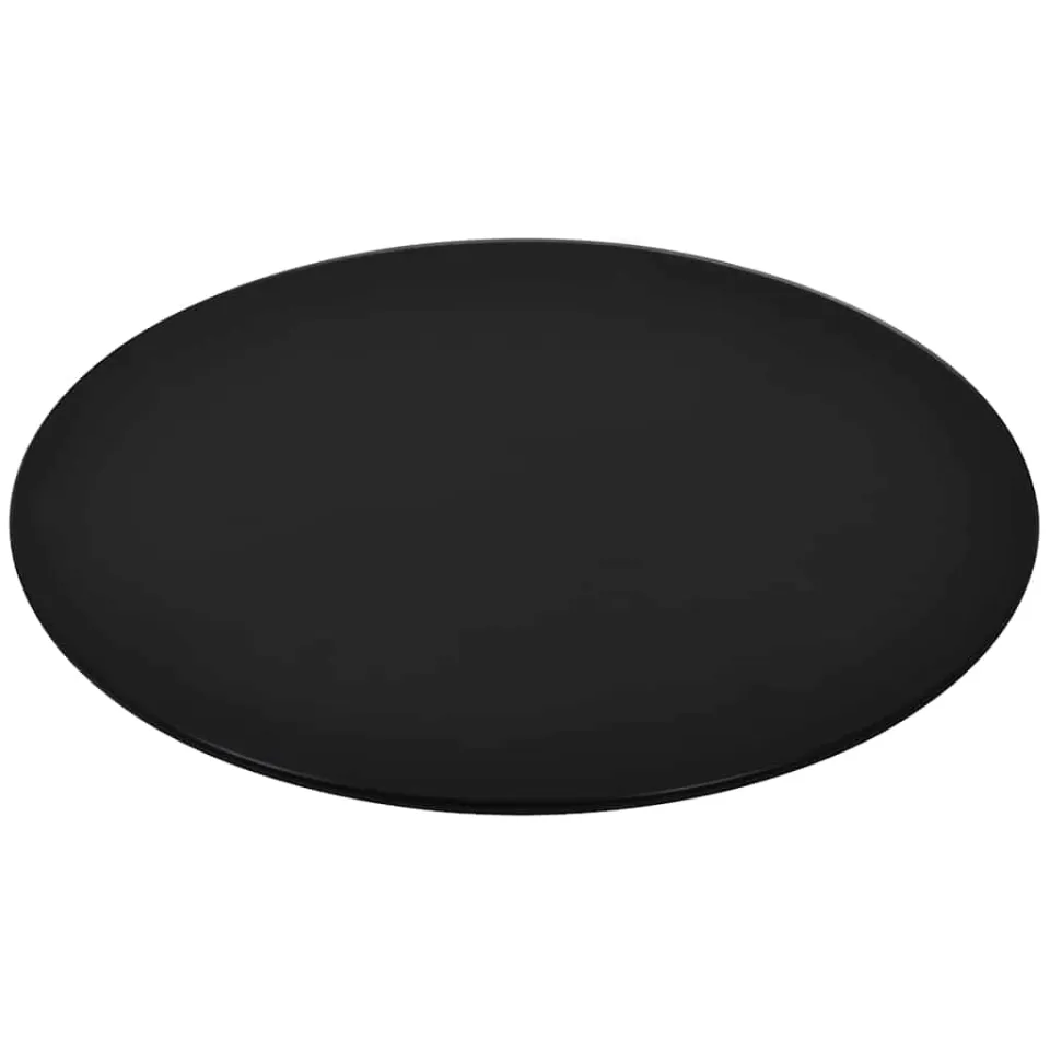 vidaXL Tafelblad van gehard glas 800 mm rond Zwart