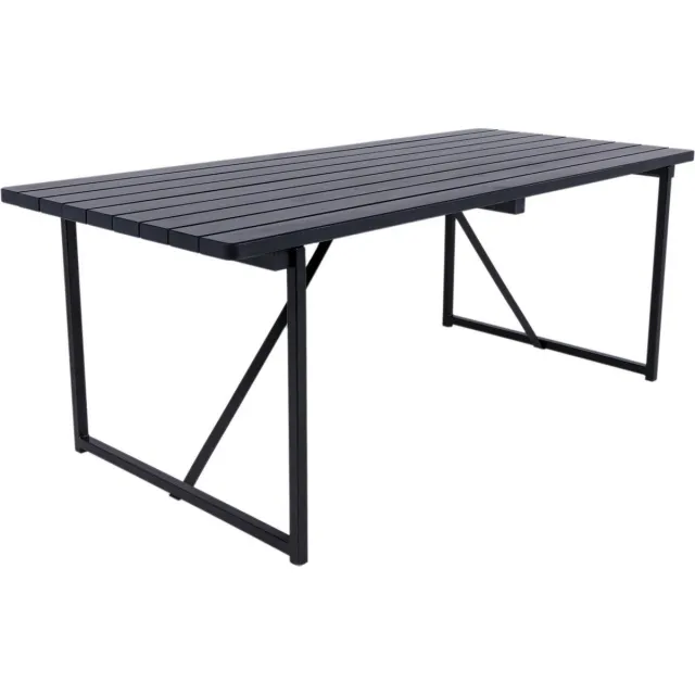 MaximaVida tuintafel Riga 200 x 90 cm blackwash - industrieel onderstel Zwart