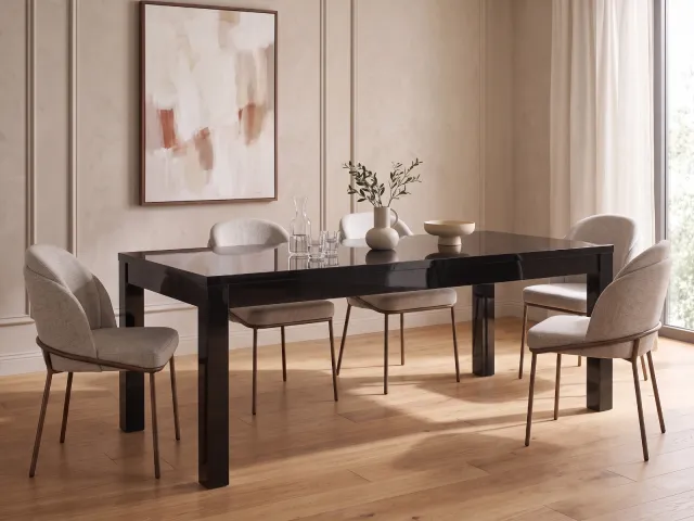 Mobistoxx ROMEO eettafel hoogglans zwart