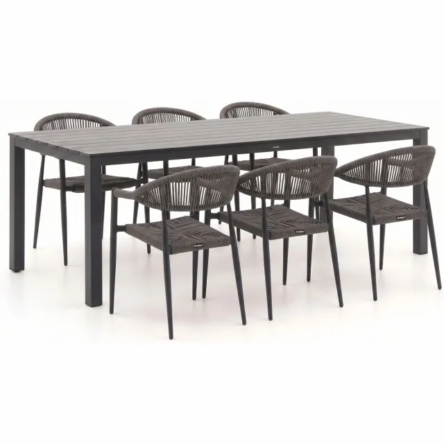 Manifesto Furniture Manifesto Belpasso/Menzano 220cm dining tuinset 7-delig stapelbaar