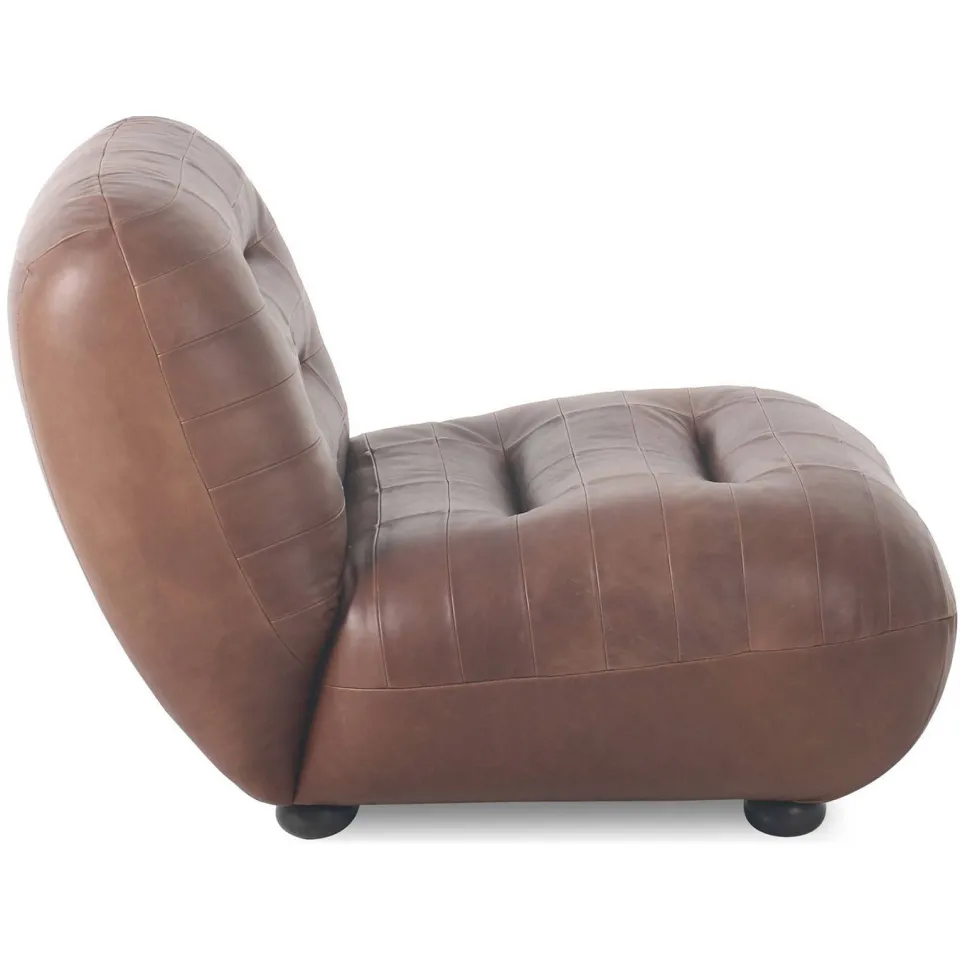 Dutchbone Wyatt Fauteuil Leer Chocolade Bruin, foto 3