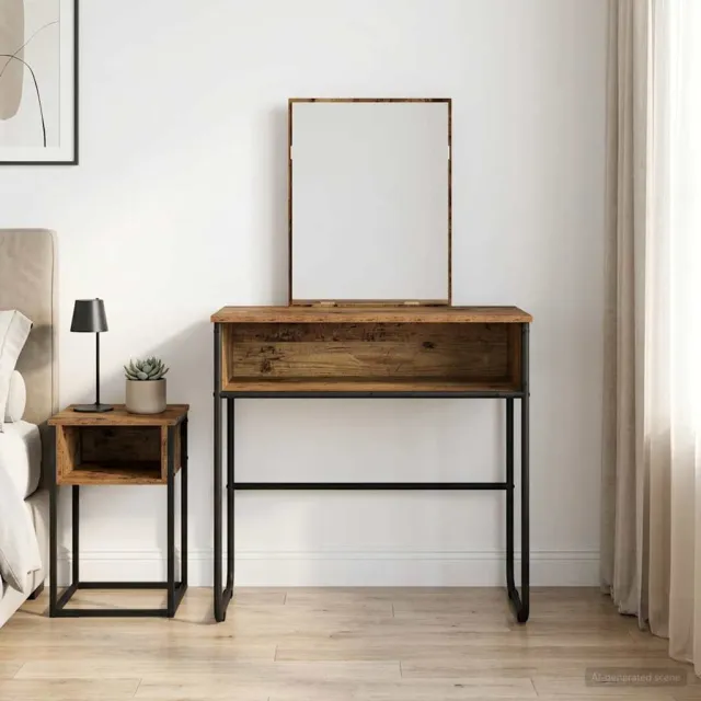 vidaXL Plafondtafel met plank Oud hout 81 x 40 x 131 cm Bewerkt hout bruin, foto 2