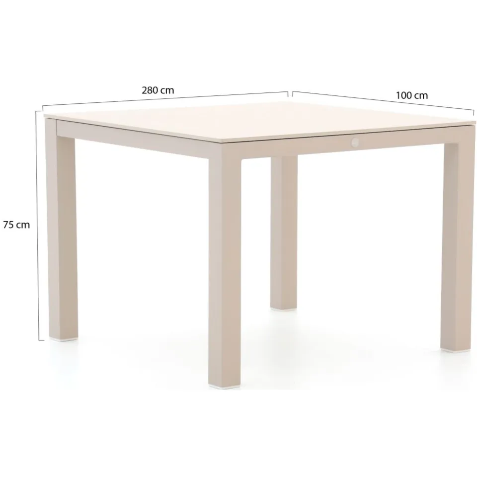Suns Monte Vari dining tuintafel 100x100x75cm taupe, foto 2