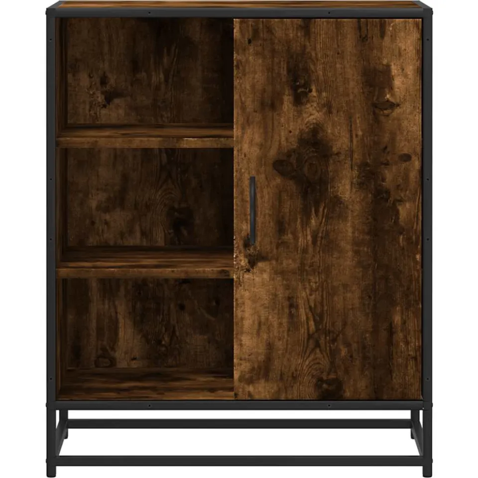 vidaXL Dressoir 62x35x76 cm bewerkt hout gerookt eikenkleurig, foto 4