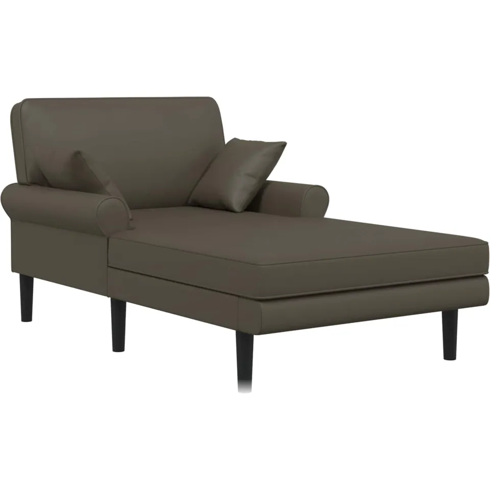 vidaXL Chaise longue Grijs Kunstleer