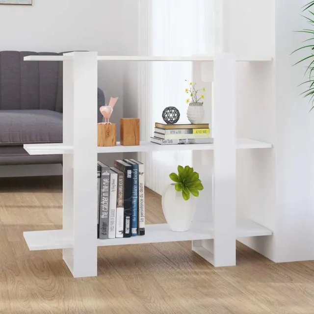 vidaXL Boekenkast/kamerscherm 100x30x87 cm hoogglans wit, foto 2