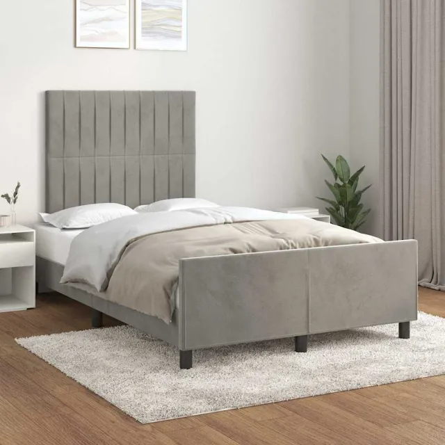 vidaXL Bedframe zonder matras 120x200 cm fluweel lichtgrijs grijs