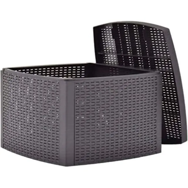 Sunnydays Urban Living Sunnydays Rotan Opbergtafel - 54x54x39,5cm - Zwart