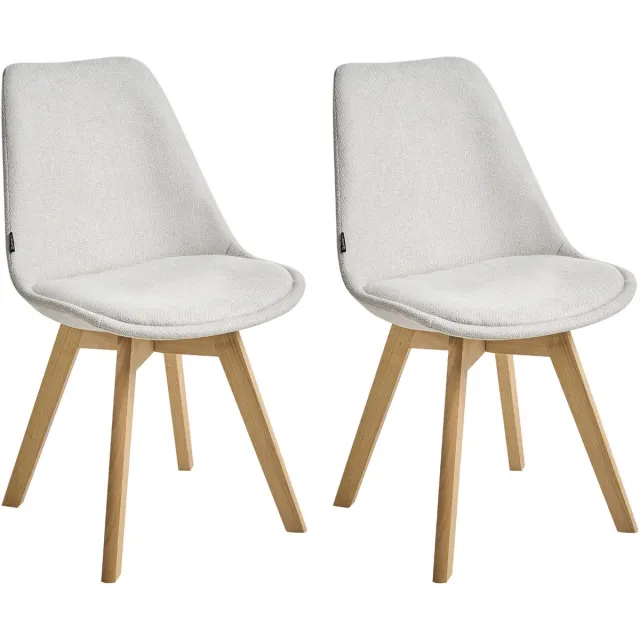 Beliani DAKOTA II - Eetkamerstoel - Gebroken wit - Polyester