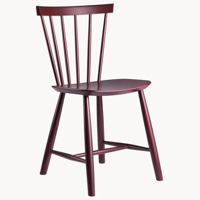 FDB Møbler J46 - stoelen - 2 stuks - zwartrood - Nordic Swan Ecolabel Wijnrood