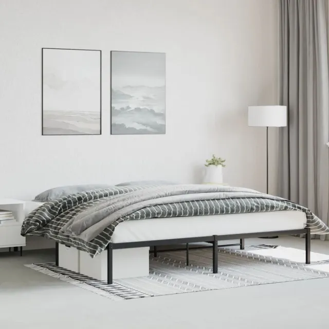vidaXL Bedframe metaal zwart 200x200 cm