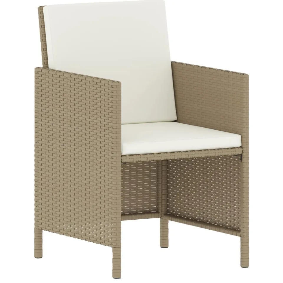 vidaXL 6-delige Tuinset met kussens poly rattan beige, foto 4