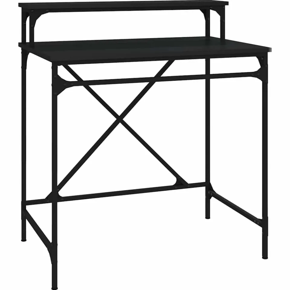 vidaXL Bureau 80x50x90 cm bewerkt hout en ijzer zwart