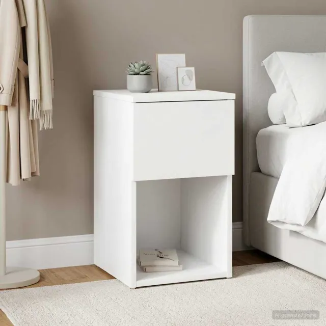 vidaXL Bed kast Wit 29 x 31,5 x 49 cm Bewerkt hout, foto 2