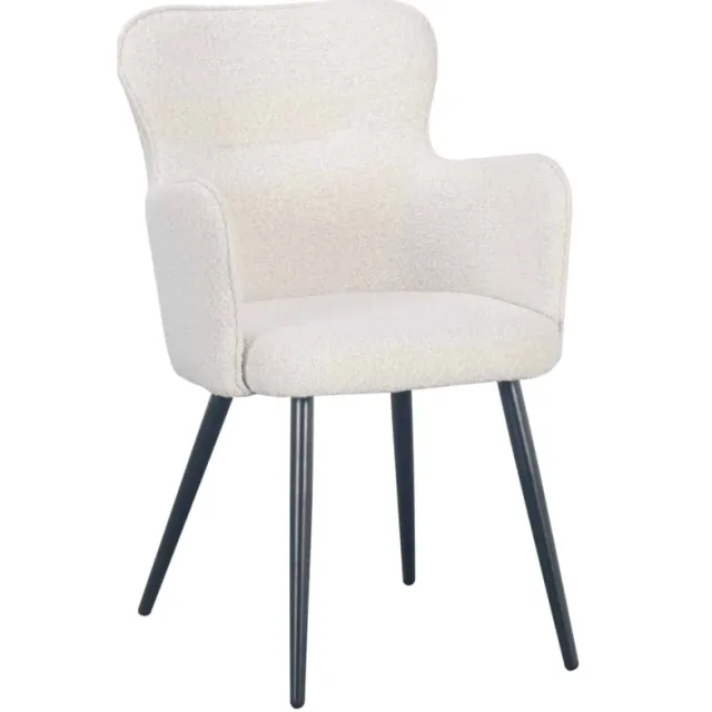 NordXL Wing chair boucle - wit
