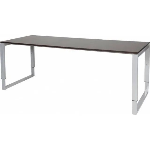 Schaffenburg Verstelbaar Bureau - Domino Plus 200x80 logan - alu frame Aluminium (RAL9006)/Logan eiken