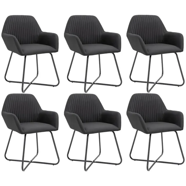 vidaXL Eetkamerstoelen 6 st stof zwart