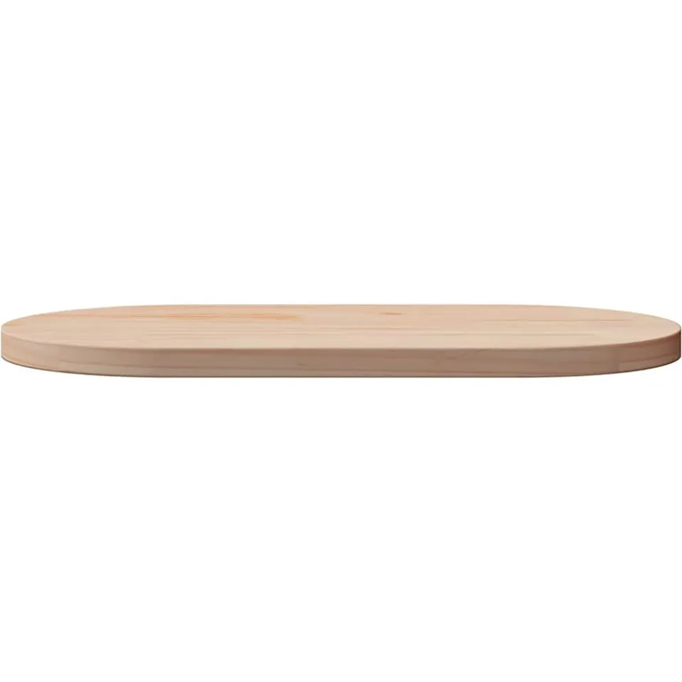 vidaXL Tafelblad 70x35x2,5 cm massief grenenhout ovaal bruin, foto 2