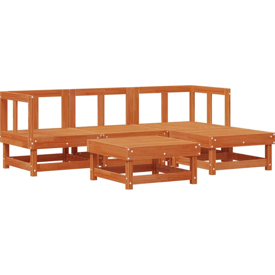 vidaXL Tuin loungeset 15 st Wasbruin Massief grenenhout bruin, foto 3