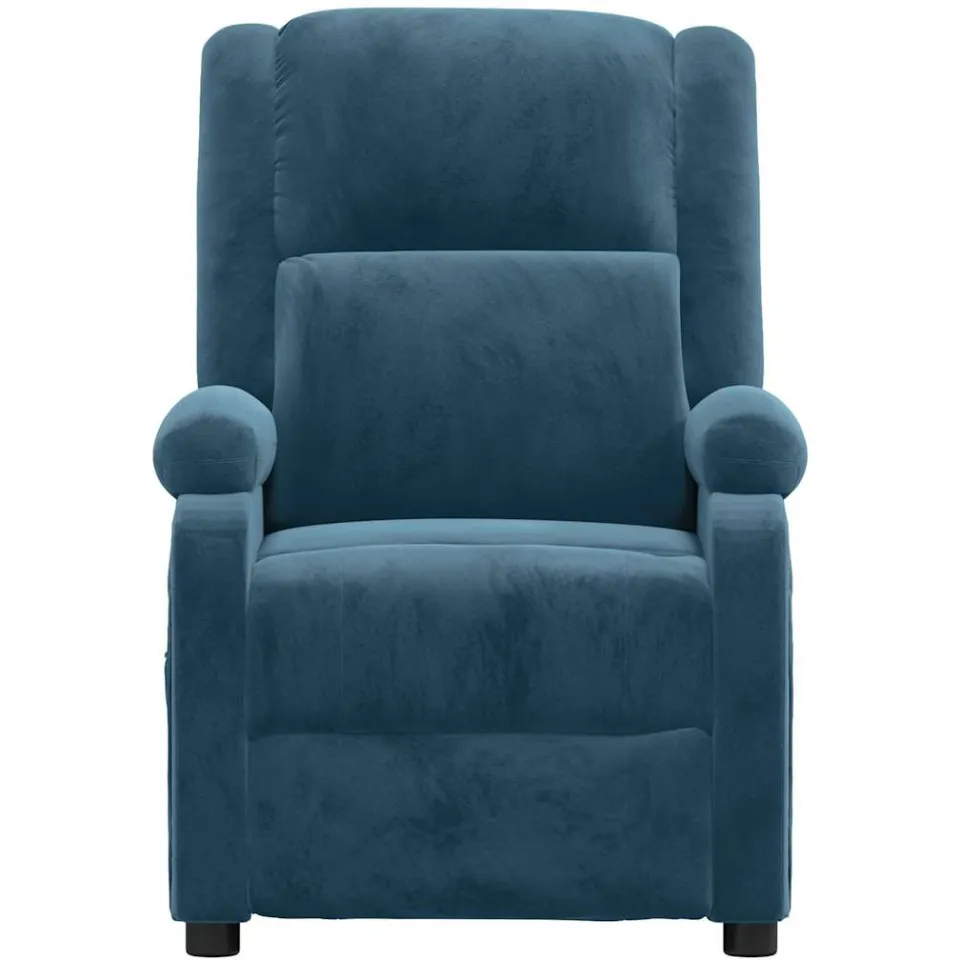 vidaXL Massagestoel elektrisch verstelbaar fluweel blauw, foto 4