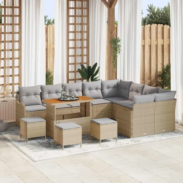 vidaXL Tuinbankenset 13 st Beige poly rattan